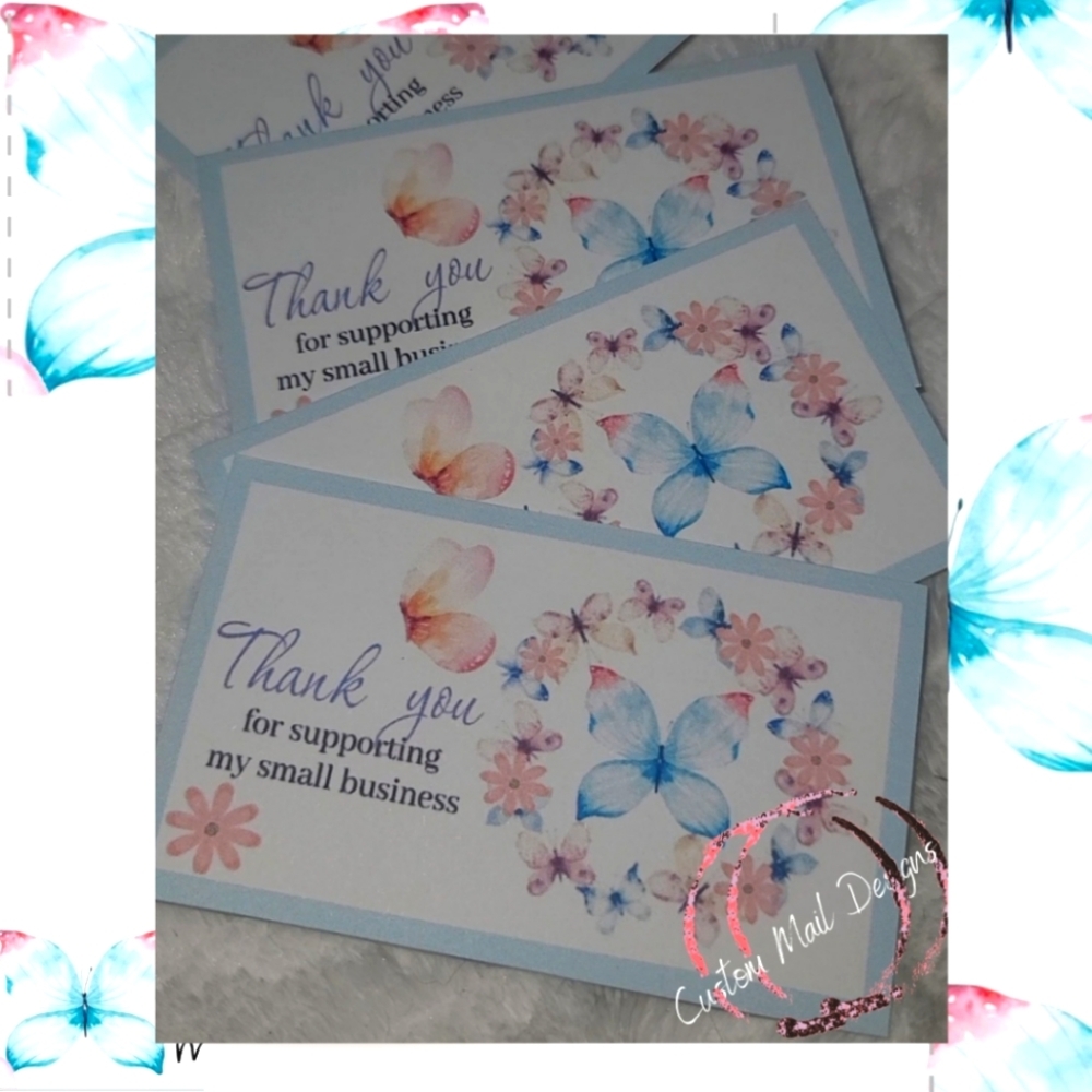 🦋 30 ct handmade butterfly Thank you cards